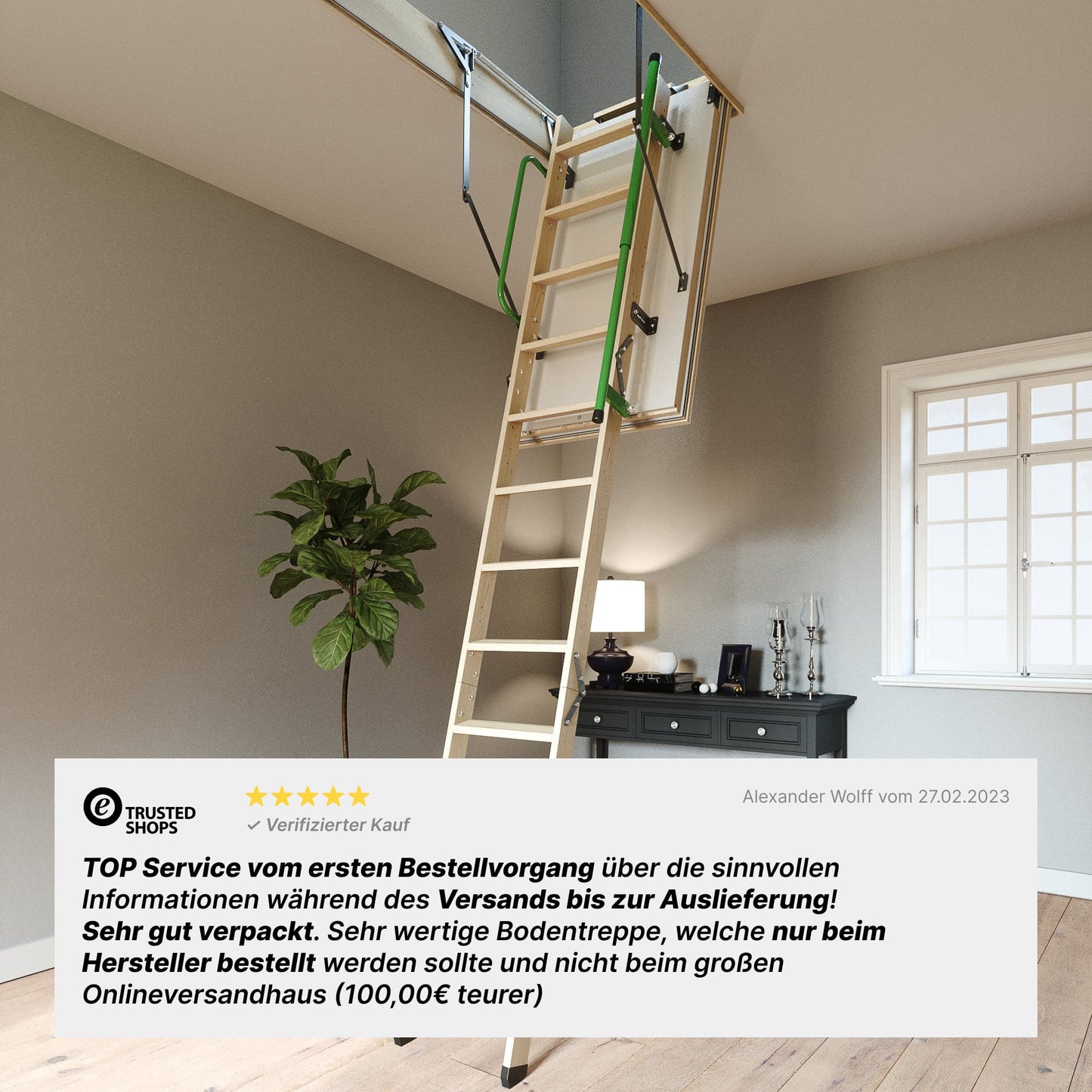 Gedämmte HEYKE AntiGravity Basic Bodentreppe