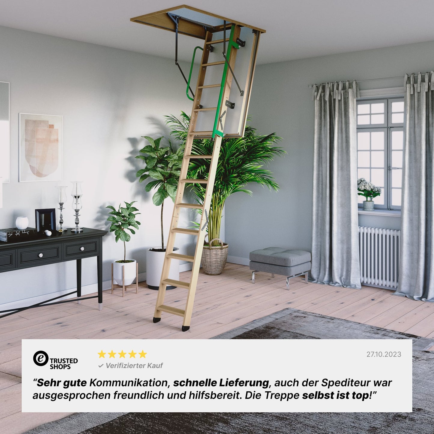 Gedämmte HEYKE AntiGravity Basic Bodentreppe