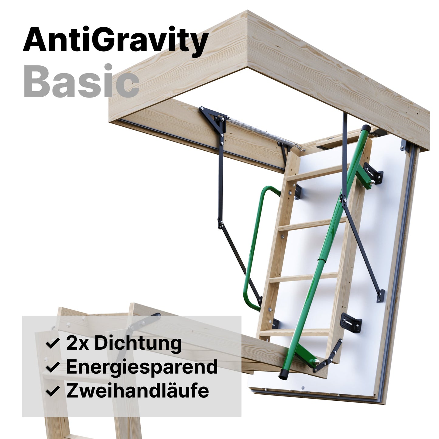 Gedämmte HEYKE AntiGravity Basic Bodentreppe