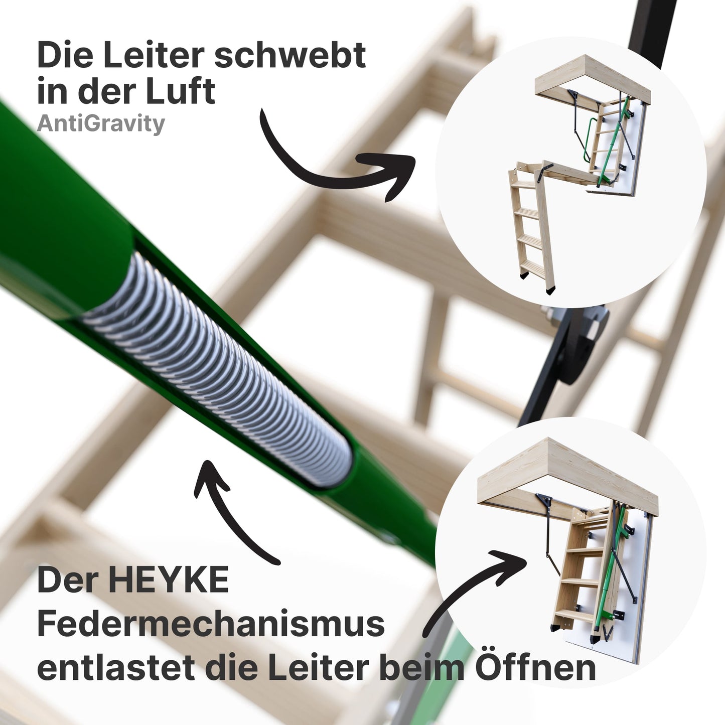 Gedämmte HEYKE AntiGravity Basic Bodentreppe