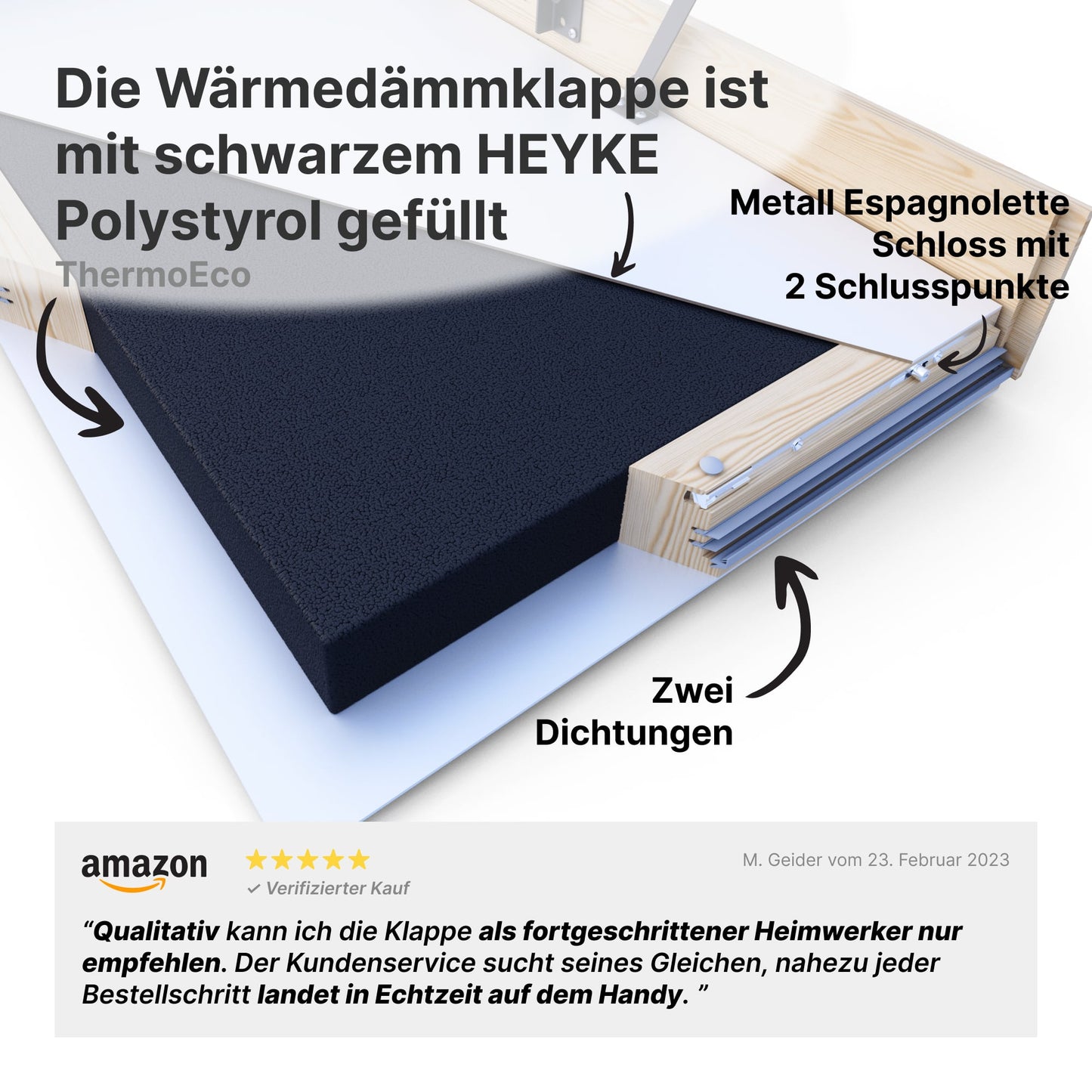 Gedämmte HEYKE AntiGravity Basic Bodentreppe