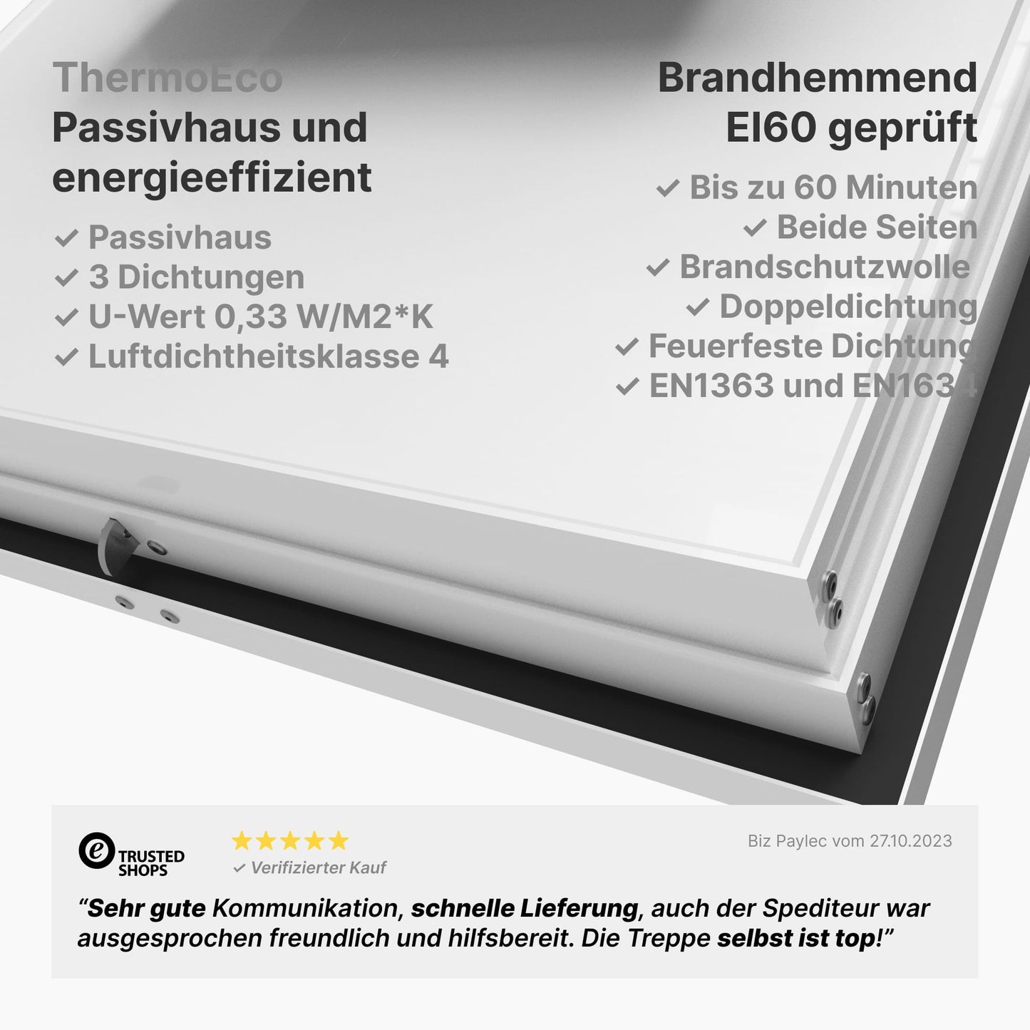 Professionelle Metall + Brandhemmend + Passivhaus HEYKE AntiGravity Metal Pro Bodentreppe