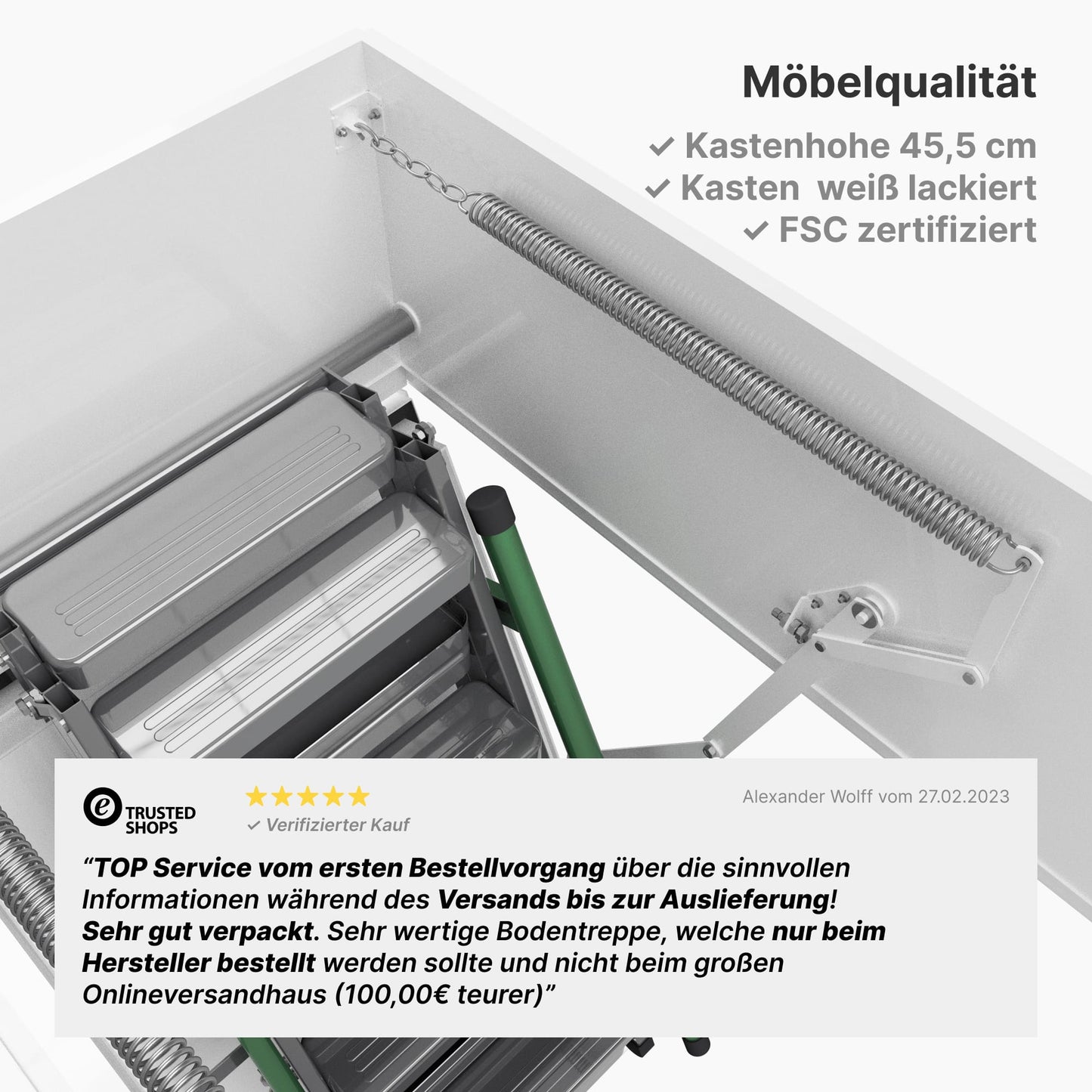 Professionelle Metall + Brandhemmend + Passivhaus HEYKE AntiGravity Metal Pro Bodentreppe