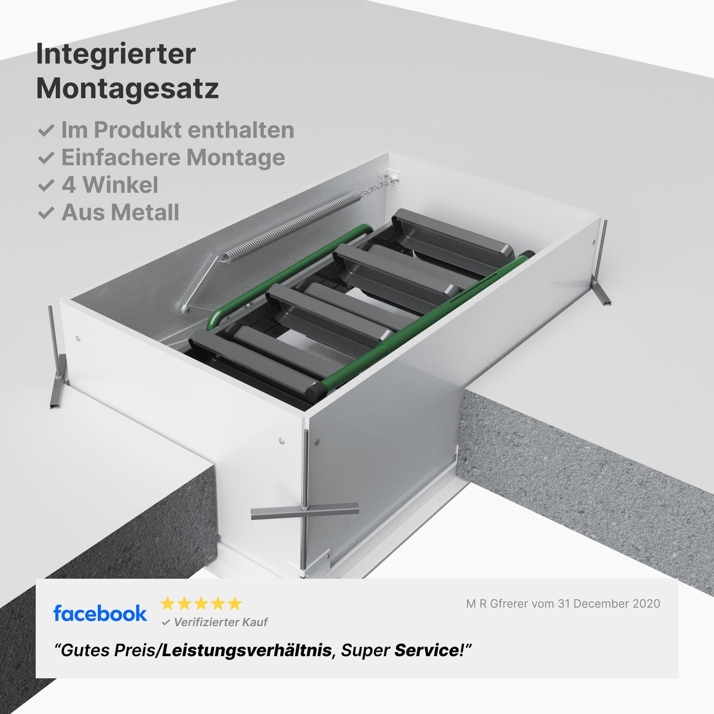 Professionelle Metall + Brandhemmend + Passivhaus HEYKE AntiGravity Metal Pro Bodentreppe