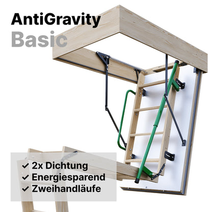 Gedämmte HEYKE AntiGravity Basic Bodentreppe