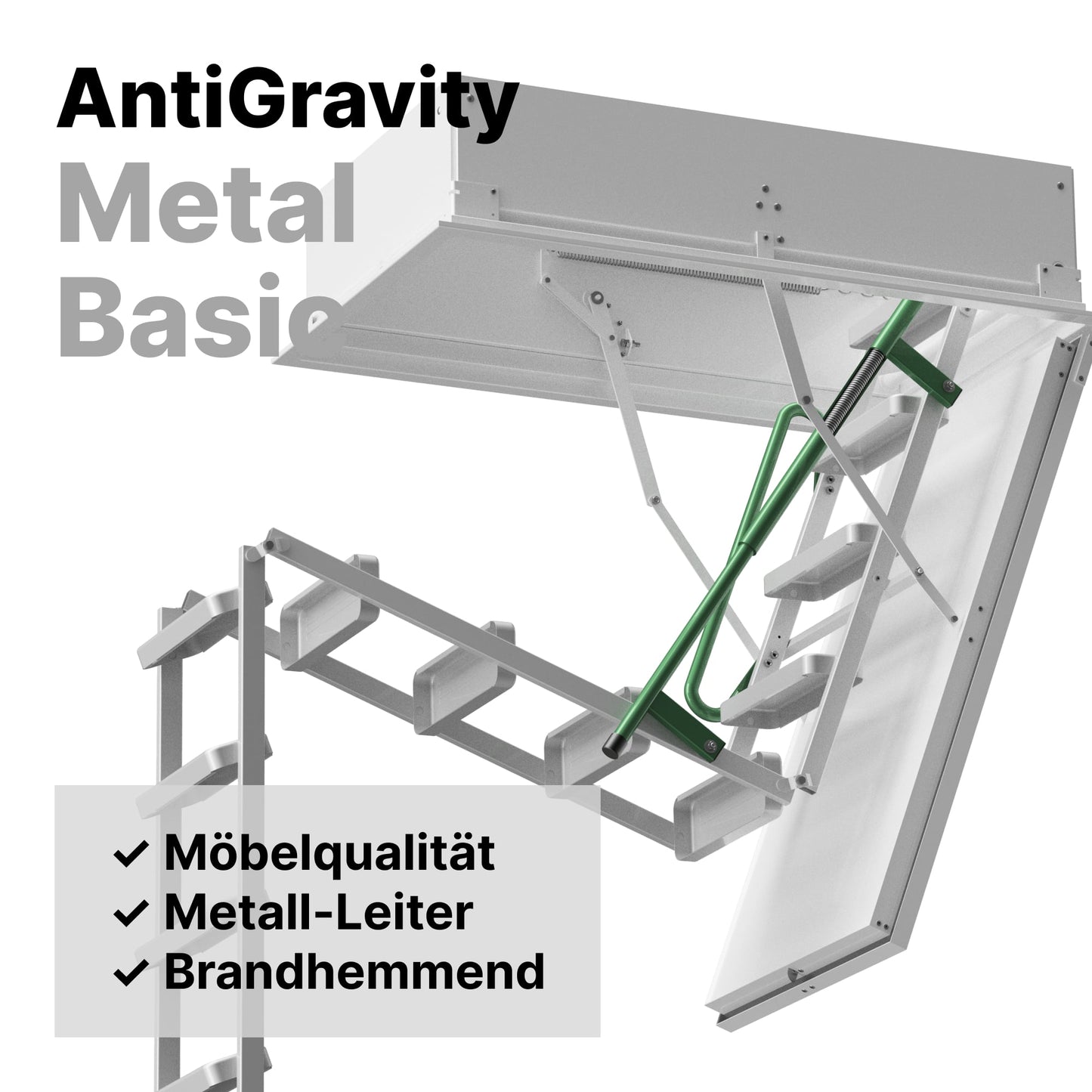 Metall + Brandhemmend HEYKE AntiGravity Metal Basic Bodentreppe