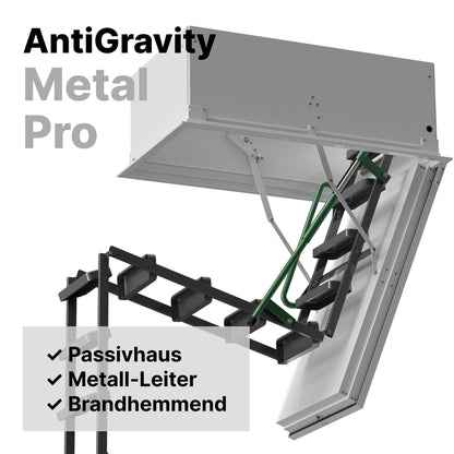 Professionelle Metall + Brandhemmend + Passivhaus HEYKE AntiGravity Metal Pro Bodentreppe