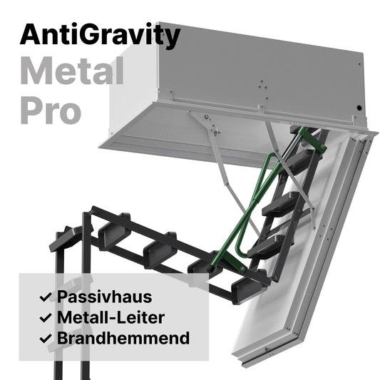 Professionelle Metall + Brandhemmend + Passivhaus HEYKE AntiGravity Metal Pro Bodentreppe