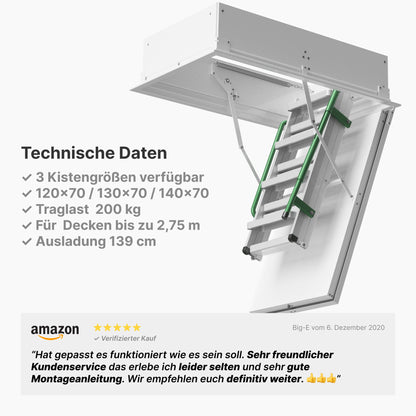 Metall + Brandhemmend HEYKE AntiGravity Metal Basic Bodentreppe