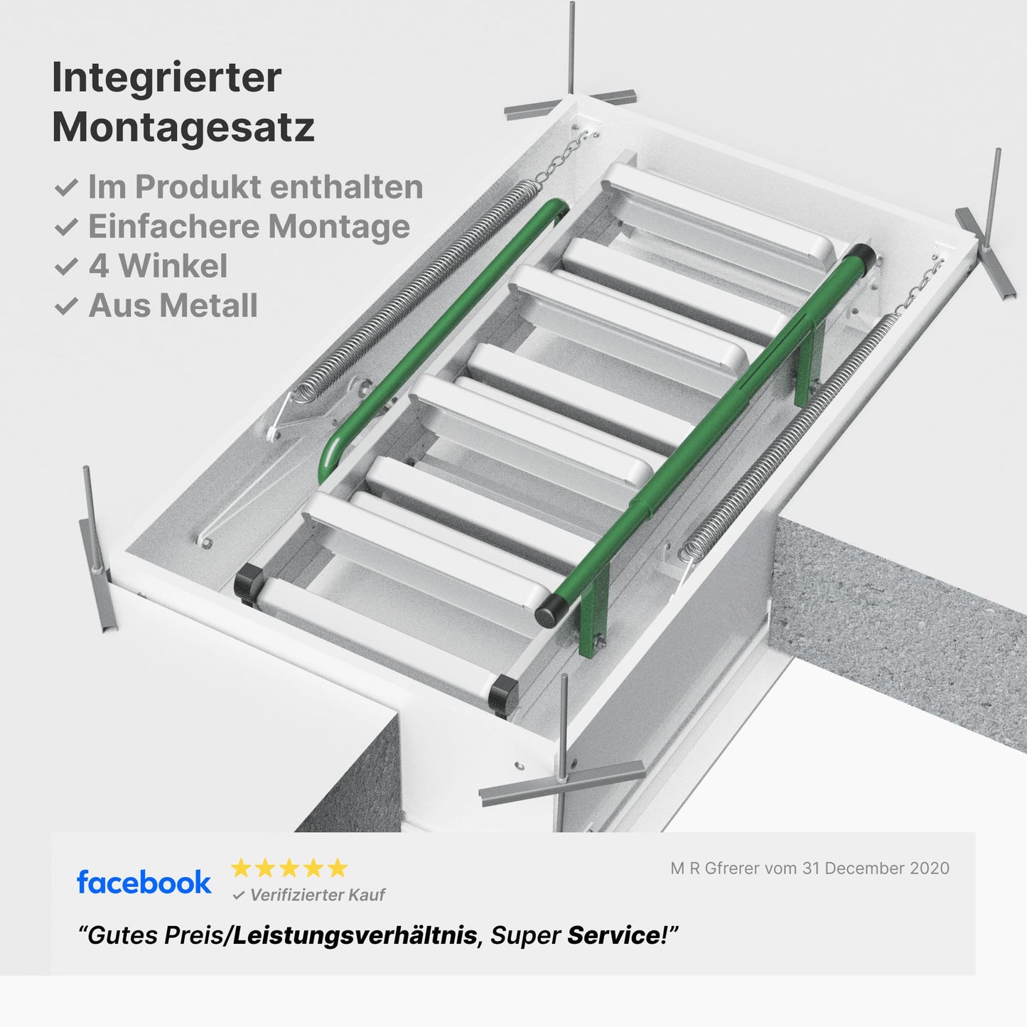 Metall + Brandhemmend HEYKE AntiGravity Metal Basic Bodentreppe