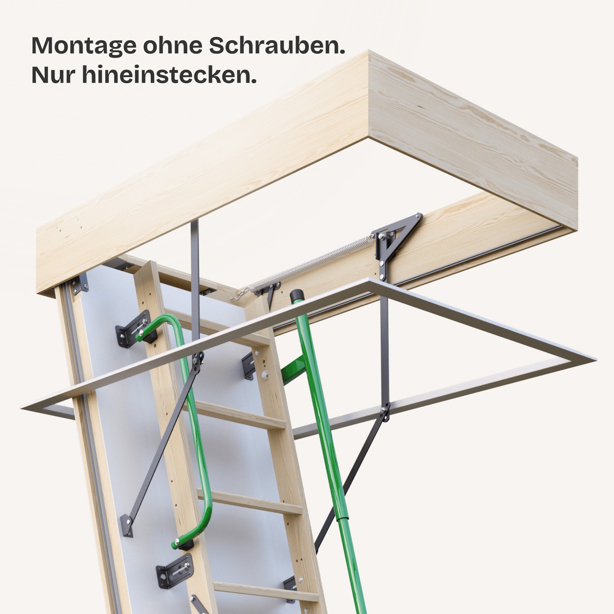 Schneeweiße Abdeckleisten für Holz Bodentreppe