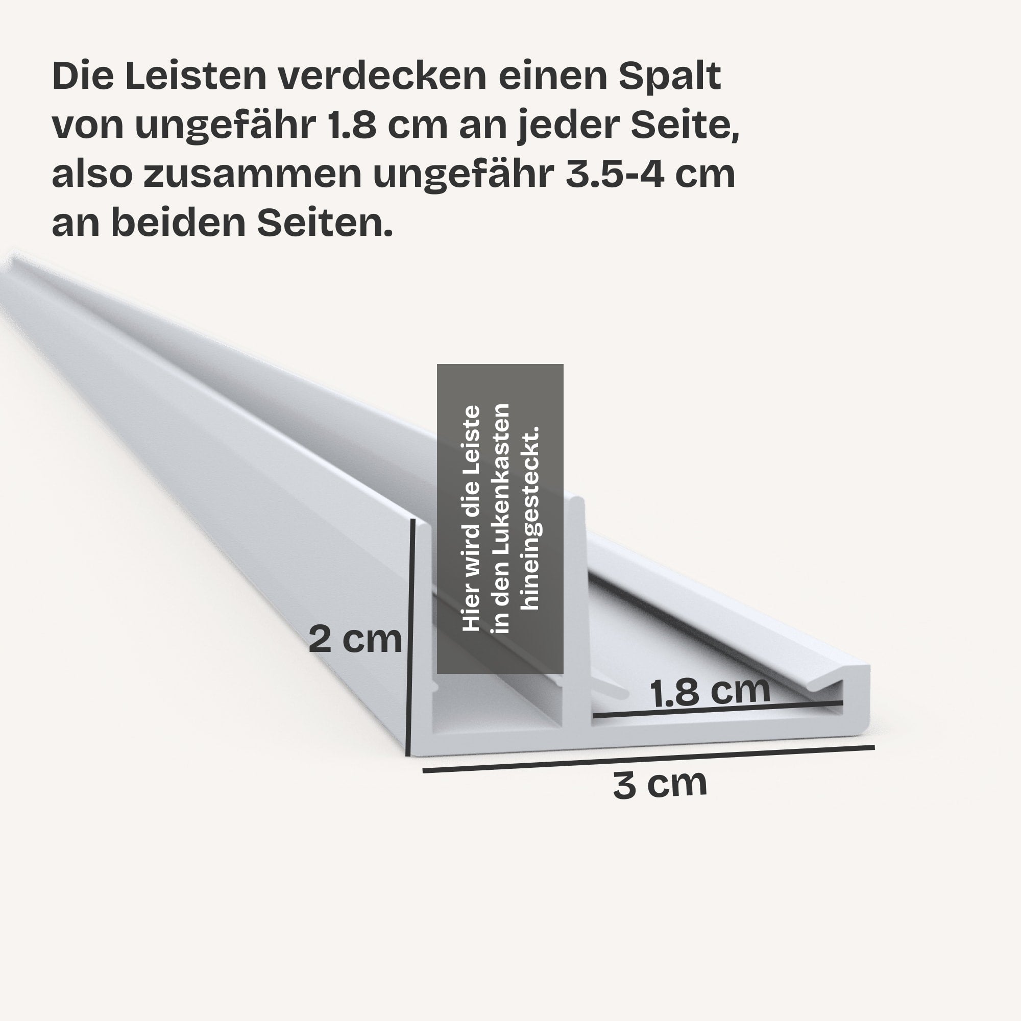 Schneeweiße Abdeckleisten für Holz Bodentreppe