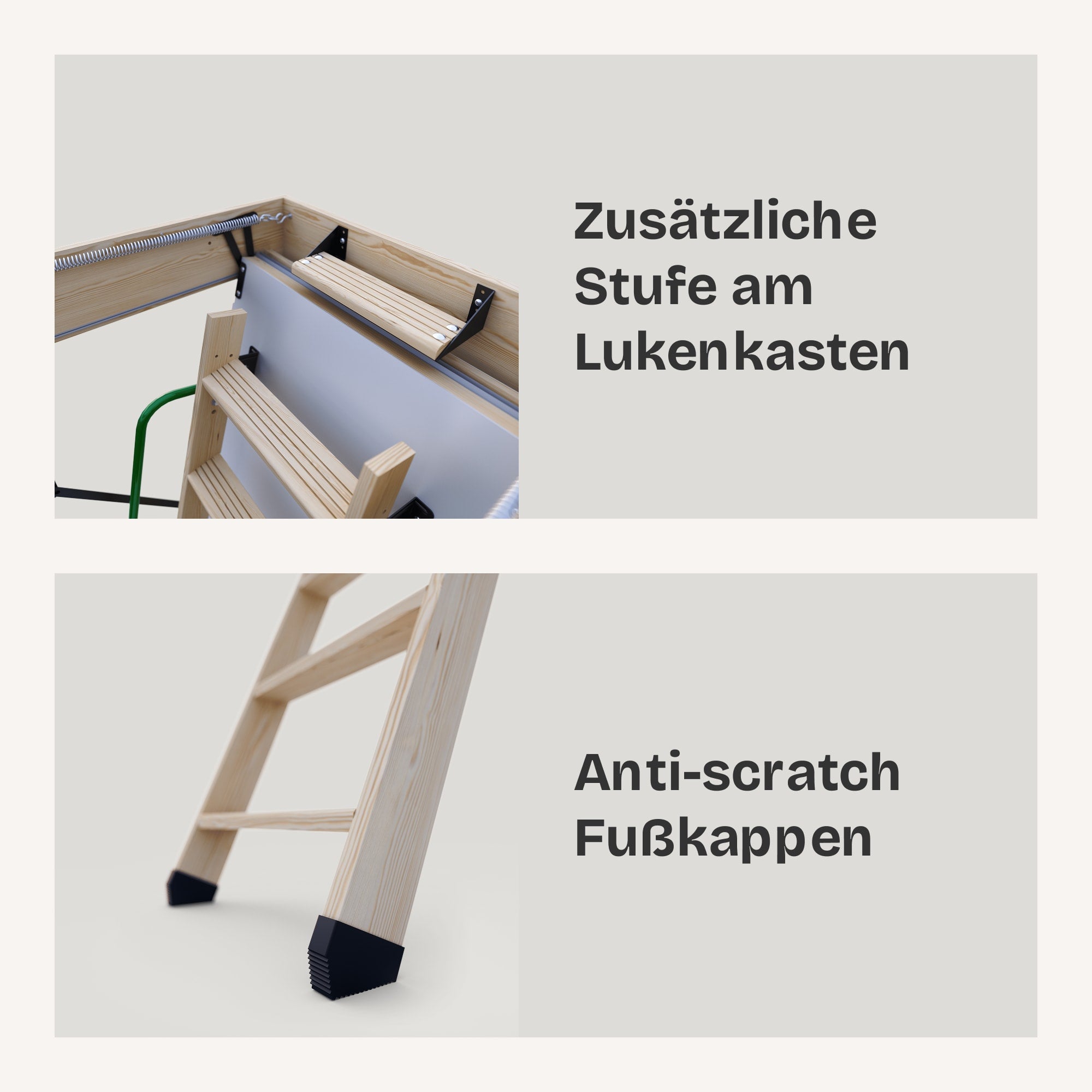 Pro-Passive, luftdichte Kl. 4 mit 2 Handläufen Bodentreppen - HEYKE AntiGravity Pro