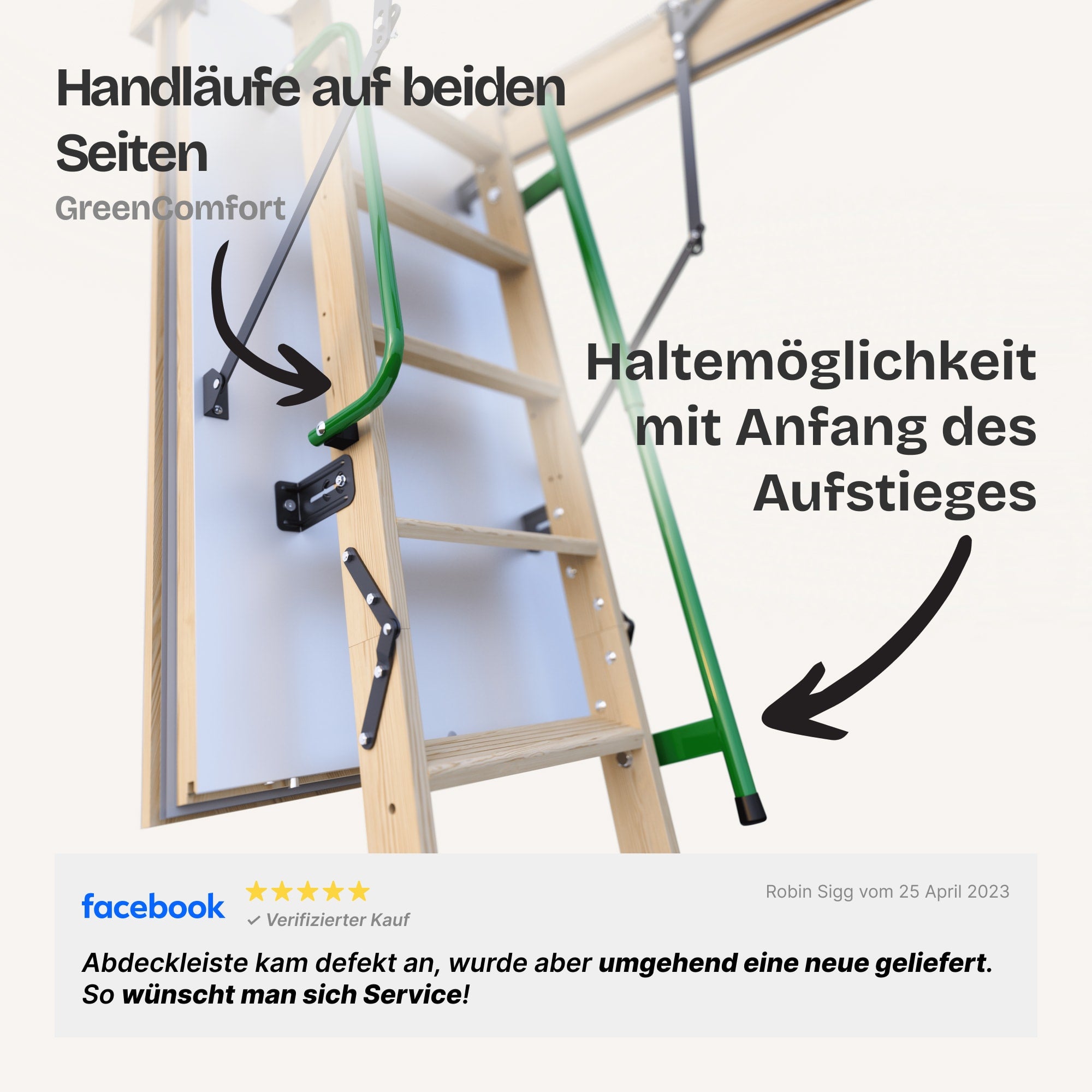Pro-Passive, luftdichte Kl. 4 mit 2 Handläufen Bodentreppen - HEYKE AntiGravity Pro