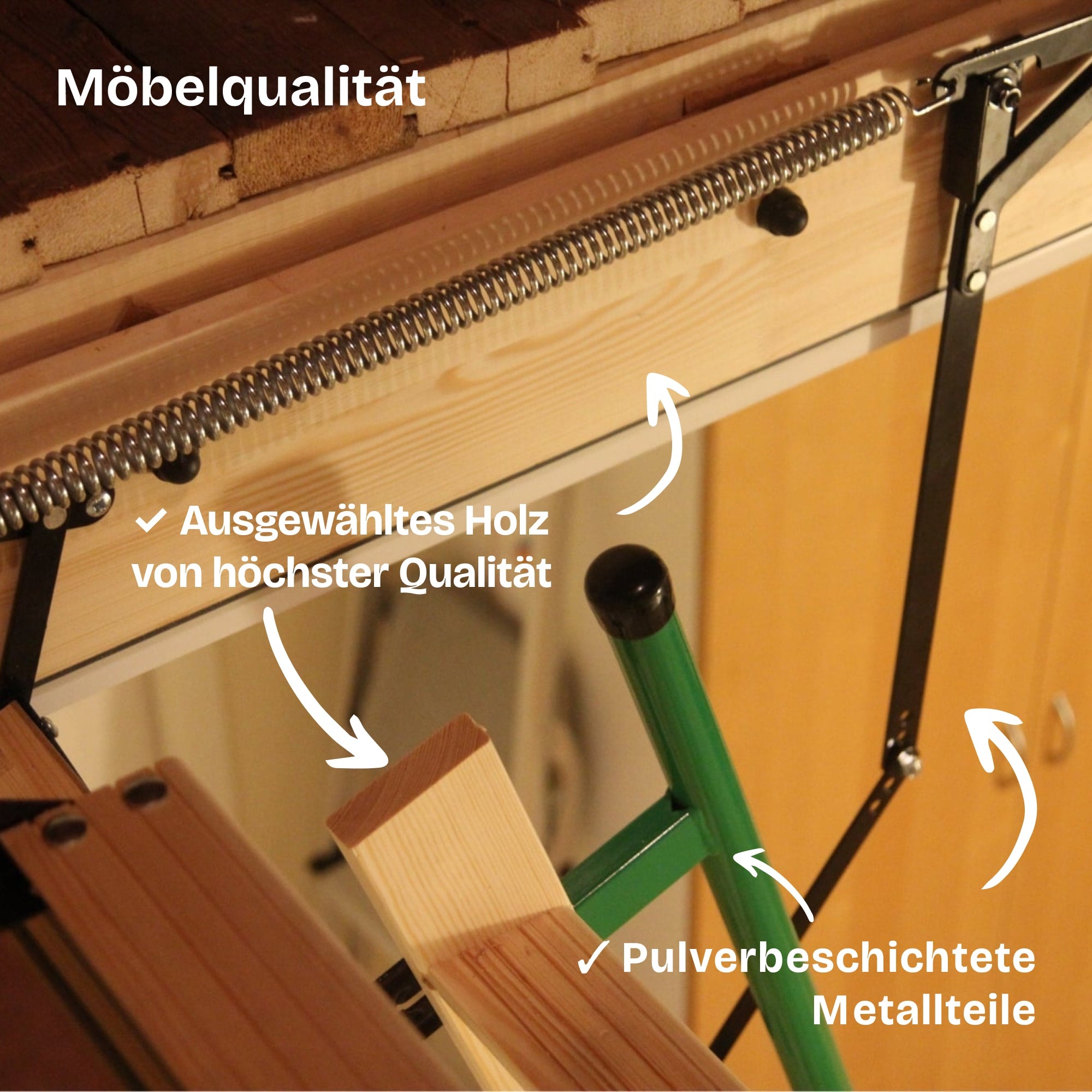Pro-Passive, luftdichte Kl. 4 mit 2 Handläufen Bodentreppen - HEYKE AntiGravity Pro