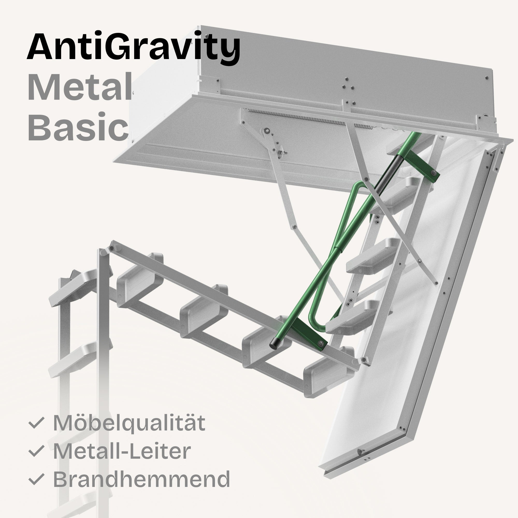Metall + Brandhemmend HEYKE AntiGravity Metal Basic Bodentreppe
