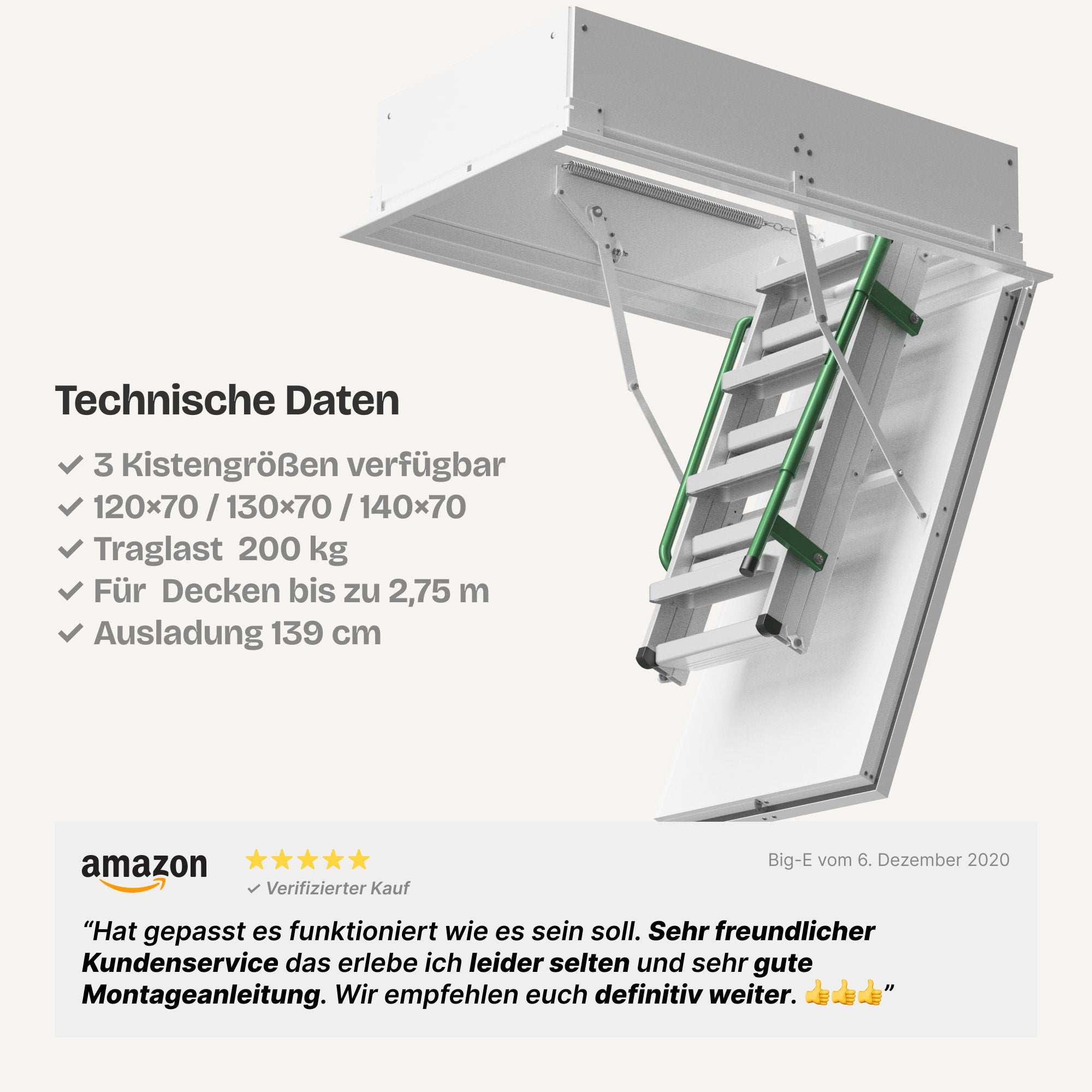 Metall + Brandhemmend HEYKE AntiGravity Metal Basic Bodentreppe