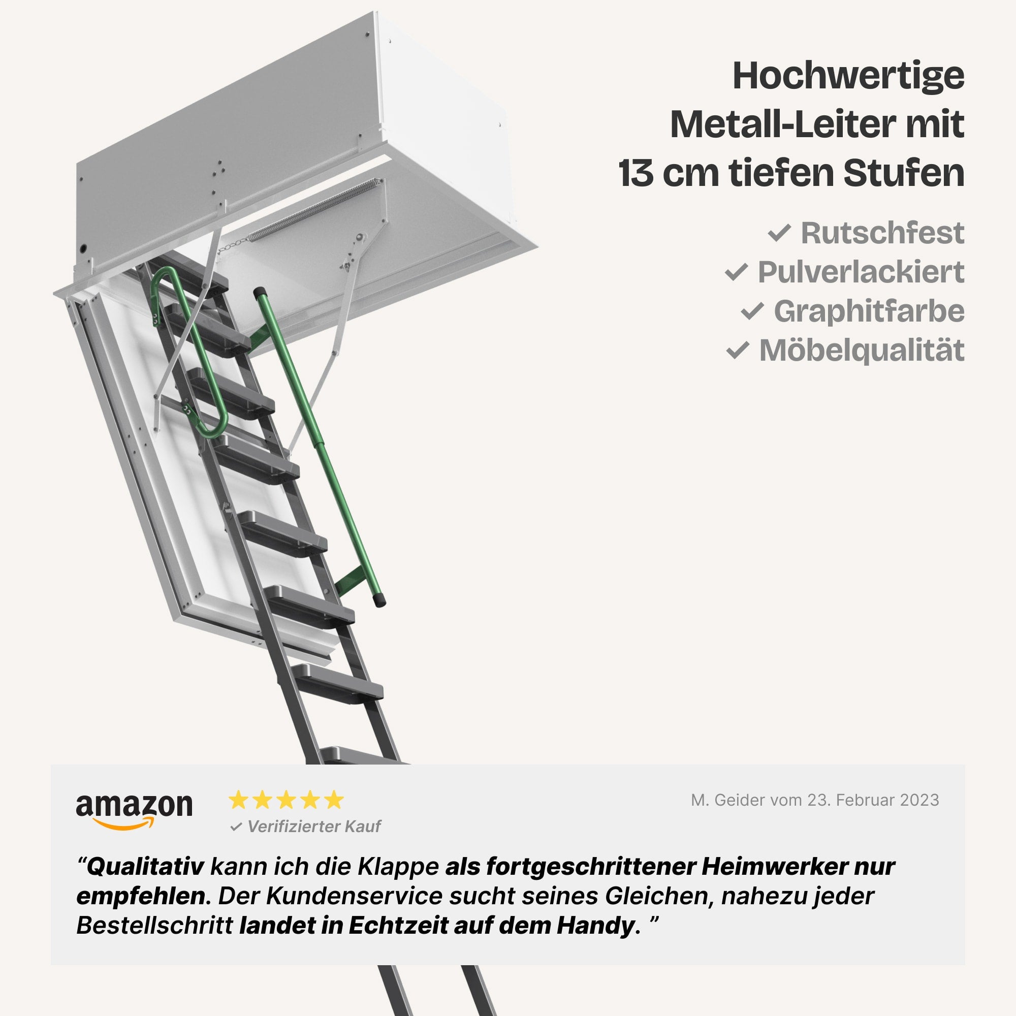 Professionelle Metall + Brandhemmend + Passivhaus HEYKE AntiGravity Metal Pro Bodentreppe