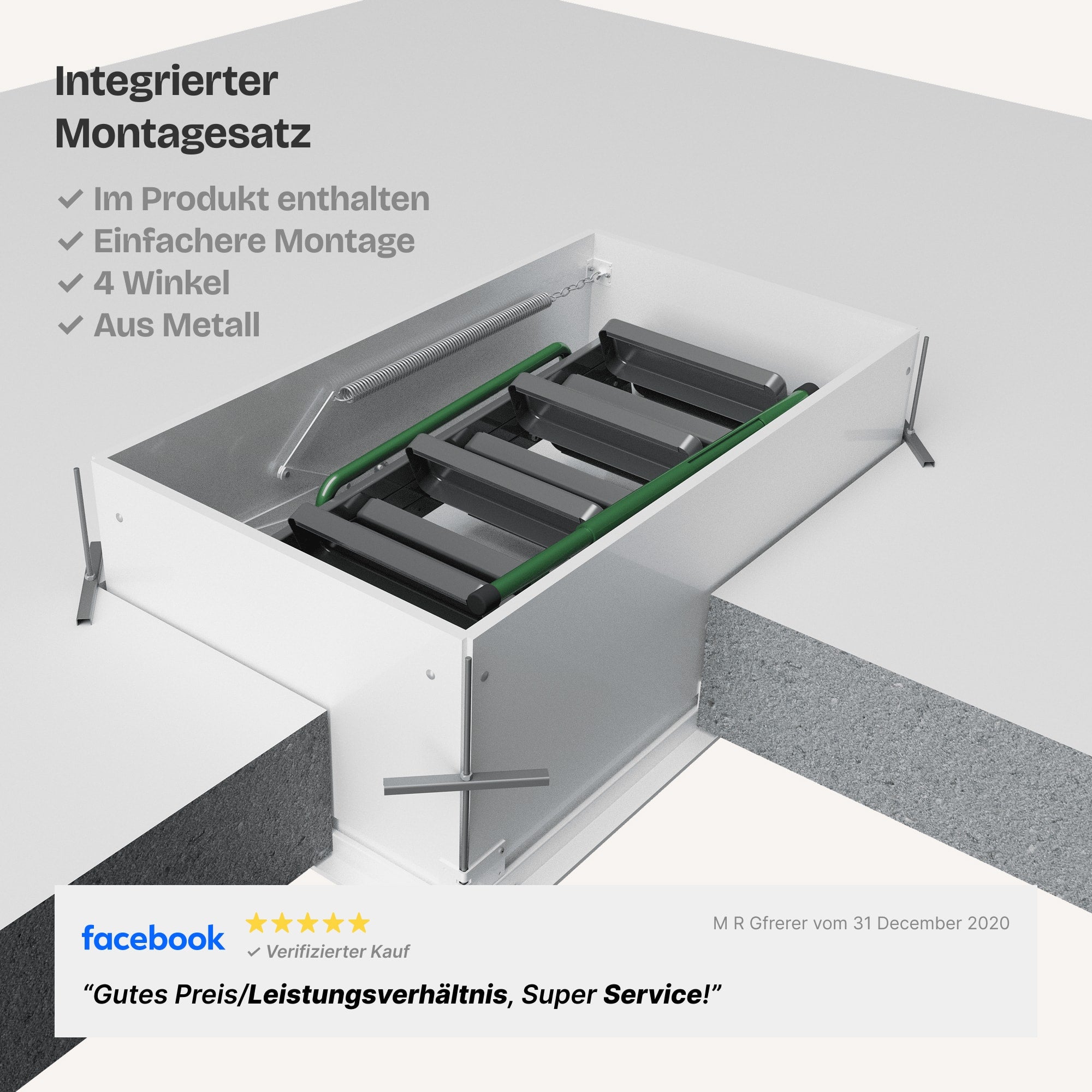 Professionelle Metall + Brandhemmend + Passivhaus HEYKE AntiGravity Metal Pro Bodentreppe