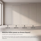 Wandbündige Tür • Innovativ ganz ohne Klinke • Touch-to-Open • Beachtliche Höhe 2,20 m • weiße Alu-Zarge