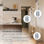 Wandbündige Tür • Vollplatte mit Schalldämmung • weiße Alu-Zarge • 3 Bänder