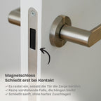 Wandbündige Tür • Budgetfreundlich • weiße Alu-Zarge • 2 Bänder