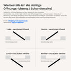 Versteckte Zimmertür • Vollplatte mit Schalldämmung • schwarze Alu-Zarge • 3 Bänder