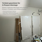 Versteckte Zimmertür • Vollplatte mit Schalldämmung • schwarze Alu-Zarge • 3 Bänder