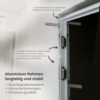 Versteckte Zimmertür • Vollplatte mit Schalldämmung • schwarze Alu-Zarge • 3 Bänder