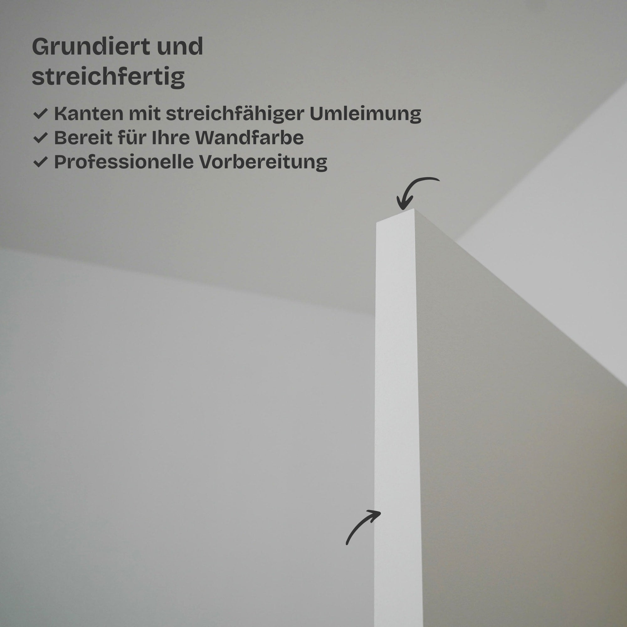 Versteckte Zimmertür • Vollplatte mit Schalldämmung • schwarze Alu-Zarge • 3 Bänder