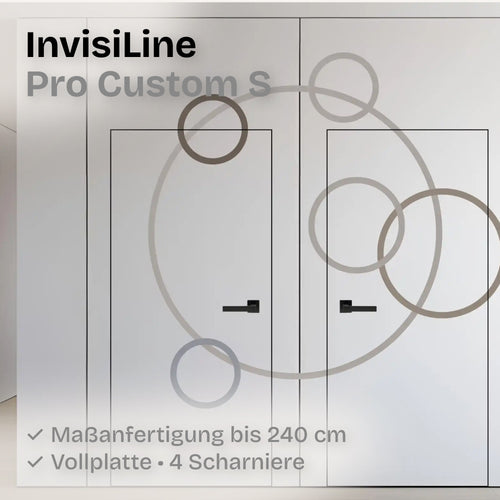 Maßanfertigung bis 2,4 m Versteckte Zimmertür • Vollplatte • inkl. Zarge • HEYKE InvisiLine Pro Custom S
