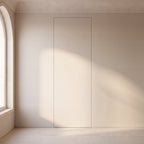 Wandbündige Tür • Flache Designerklinke • Click-to-Open • Eindrucksvolle Höhe 2,40 m • weiße Alu-Zarge