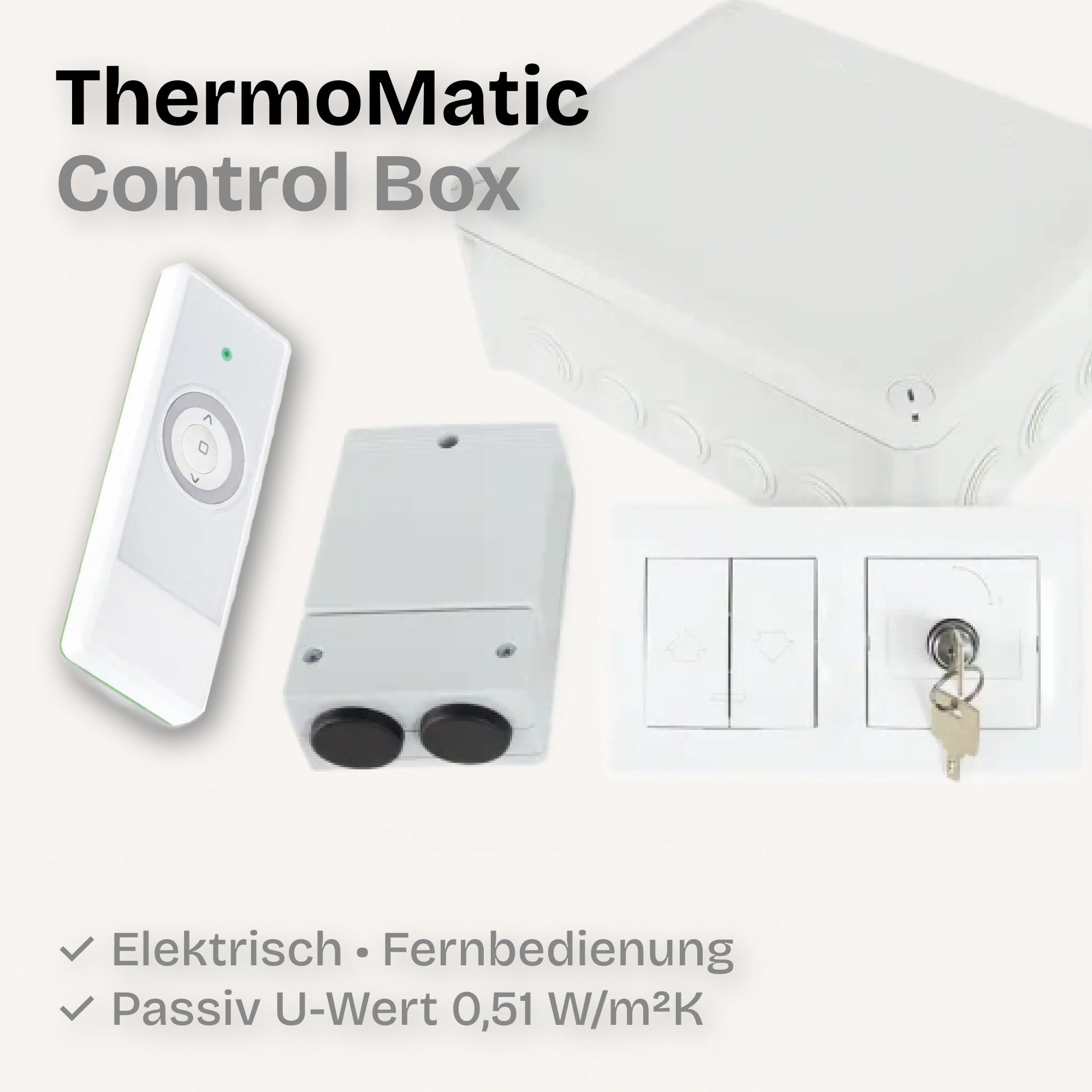 Steuerungsset ThermoMatic Control Box Z-Wave + Fernbedienung + Wandschalter für ThermoMatic Ultra