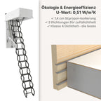 Elektrische & Passiv Bodentreppe + Fernbedienung + Passivhaus-Dämmung + Z-Wave